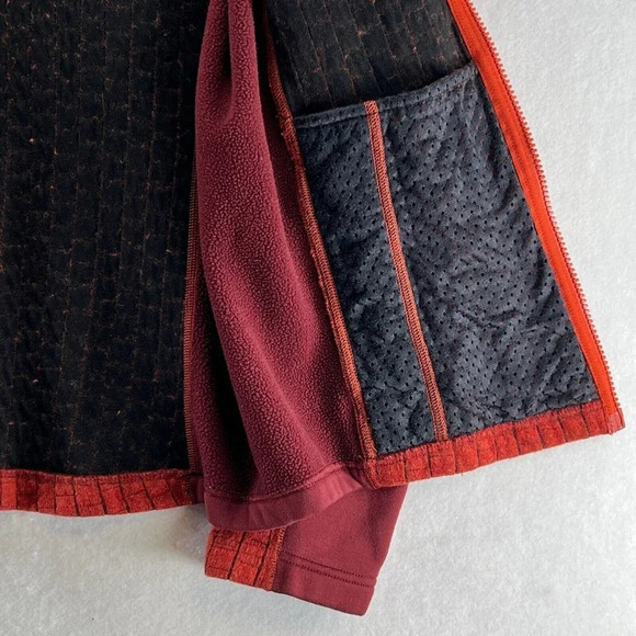 Vtg Patagonia Fleece Jacket Womens Size M Geometric Pattern Hoodie Orange - Picture 9 of 12